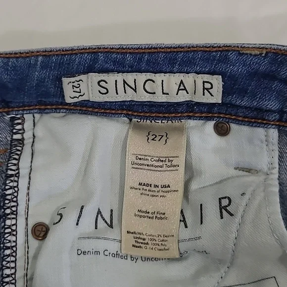 Sinclair 10 Women's sz 27 Straight Leg 100% Cotton Denim Jeans - Picture 6 of 10